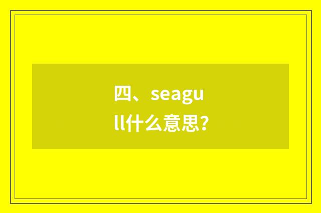 四、seagull什么意思？