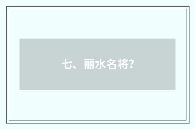 七、丽水名将？