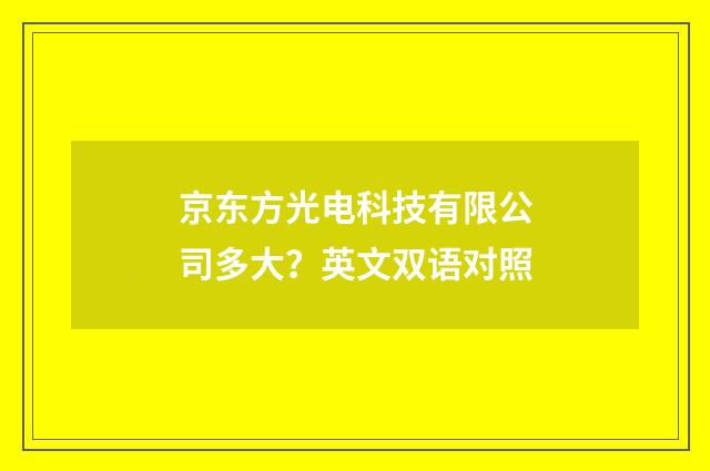 京东方光电科技有限公司多大？英文双语对照