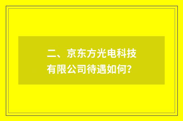 二、京东方光电科技有限公司待遇如何？