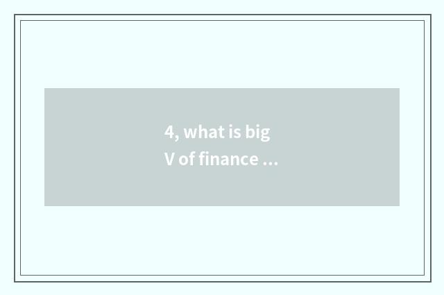 4, what is big V of finance and economics?