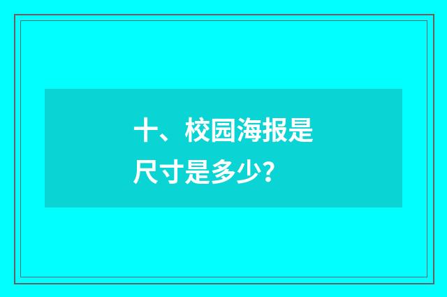 十、校园海报是尺寸是多少?