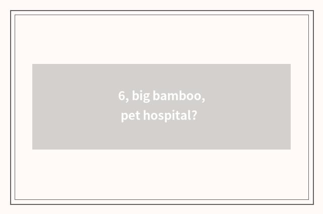 6, big bamboo, pet hospital?