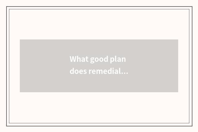 What good plan does remedial insomnia have?