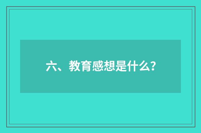 六、教育感想是什么？