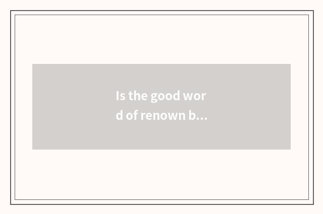 Is the good word of renown book good sentence?