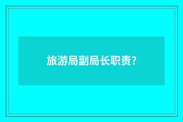 旅游局副局长职责?