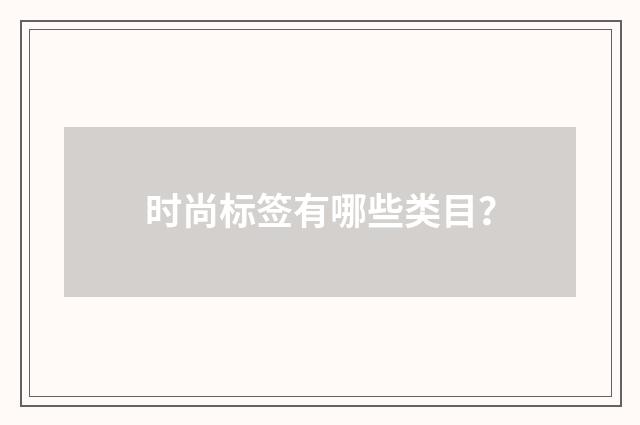 时尚标签有哪些类目?
