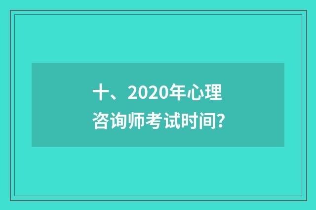 十、2020年心理咨询师考试时间？