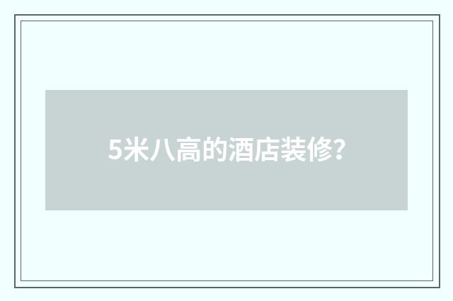 5米八高的酒店装修？