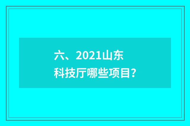 六、2021山东科技厅哪些项目？