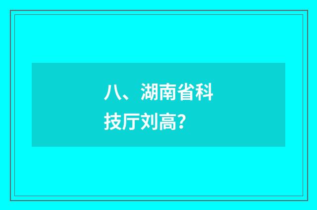 八、湖南省科技厅刘高？
