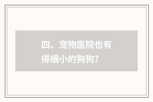 四、宠物医院也有得细小的狗狗？