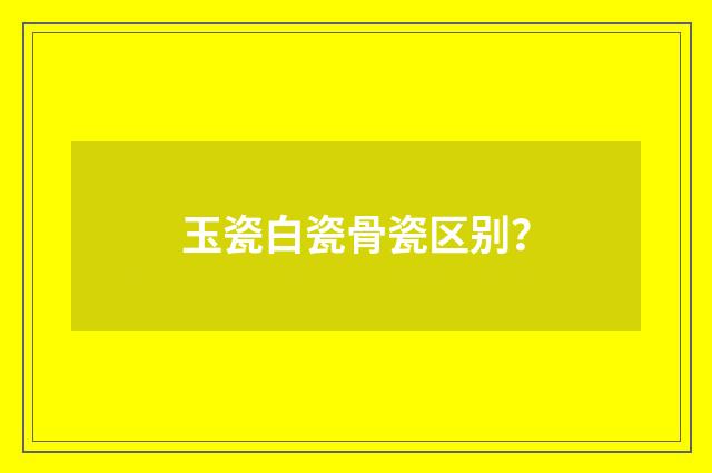 玉瓷白瓷骨瓷区别？