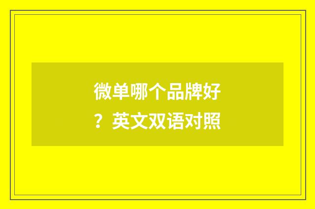 微单哪个品牌好？英文双语对照