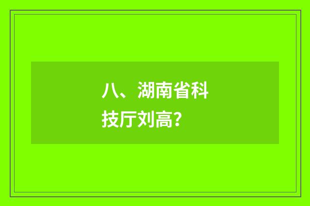 八、湖南省科技厅刘高？