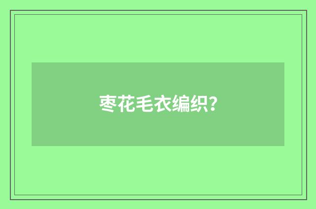 枣花毛衣编织?