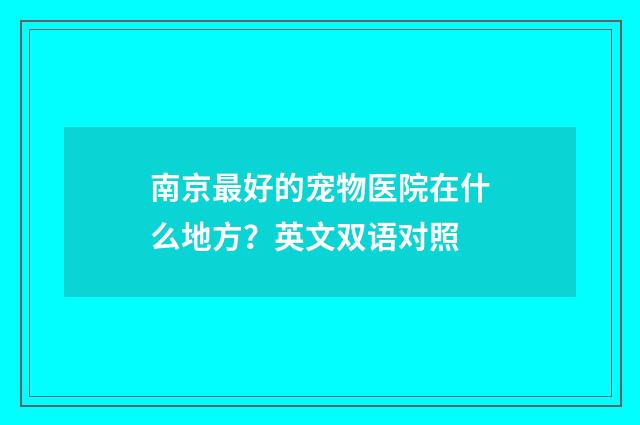 南京最好的宠物医院在什么地方?英文双语对照
