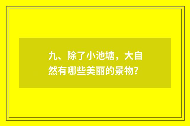 九、除了小池塘，大自然有哪些美丽的景物？