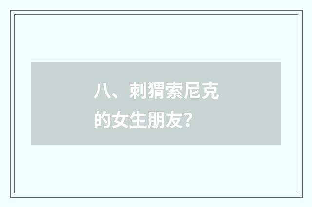 八、刺猬索尼克的女生朋友？