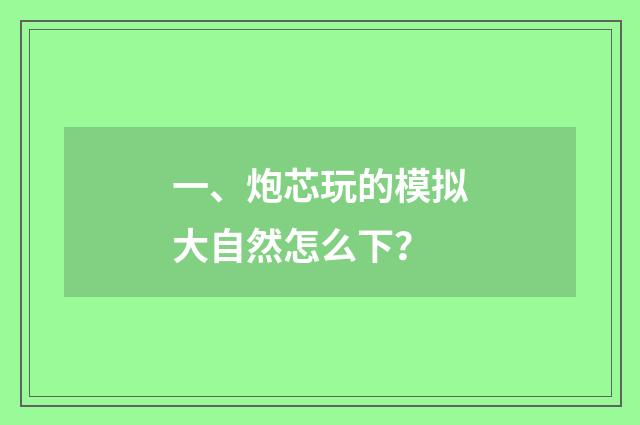 一、炮芯玩的模拟大自然怎么下？