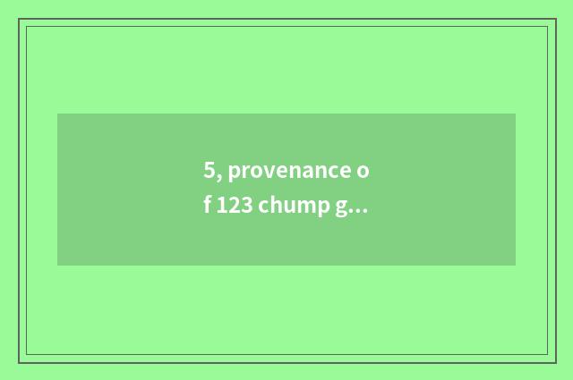5, provenance of 123 chump game?