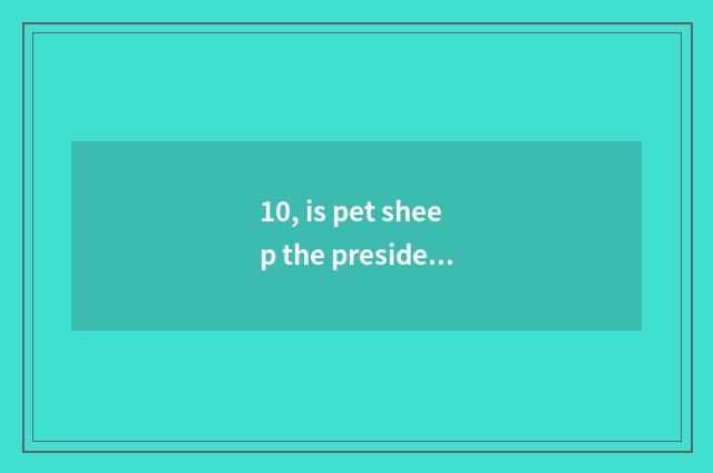 10, is pet sheep the president of an association or society great?