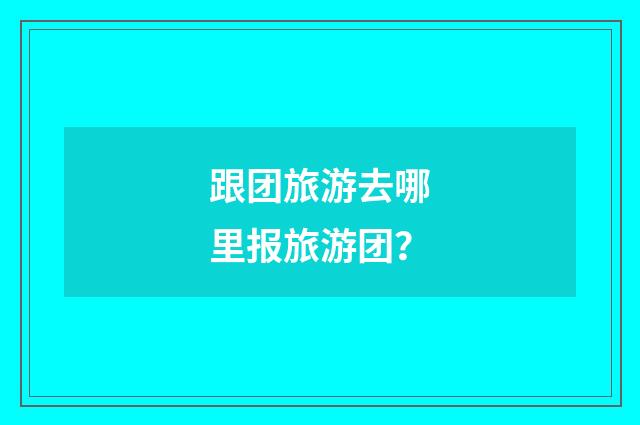 跟团旅游去哪里报旅游团?