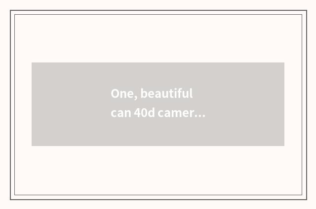 One, beautiful can 40d camera?