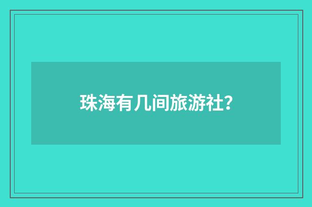 珠海有几间旅游社？