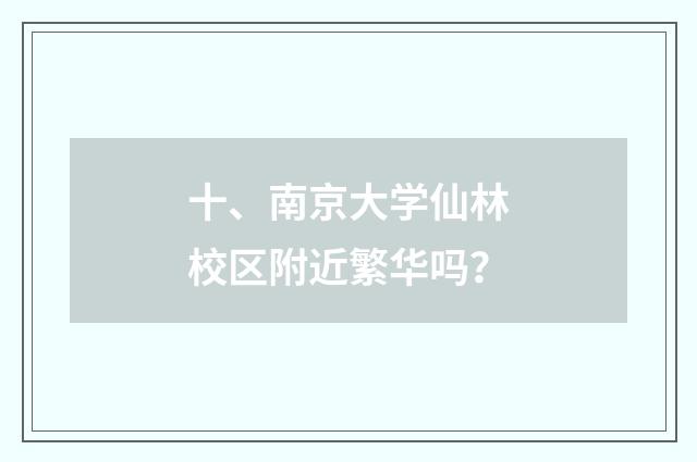 十、南京大学仙林校区附近繁华吗?