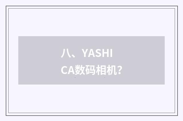 八、YASHICA数码相机？