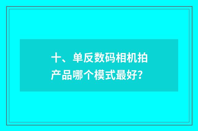 十、单反数码相机拍产品哪个模式最好？