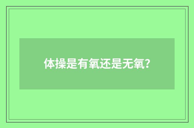 体操是有氧还是无氧？