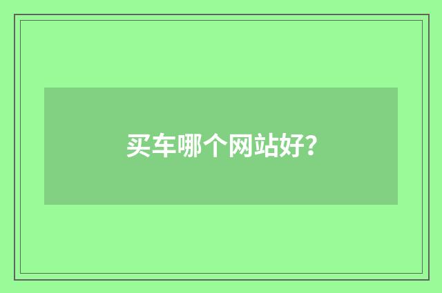 买车哪个网站好？