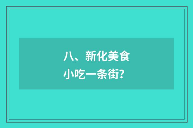 八、新化美食小吃一条街?
