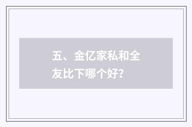 五、金亿家私和全友比下哪个好？