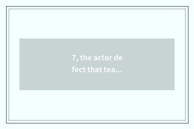 7, the actor defect that teachs scientific research technique to investigate a m