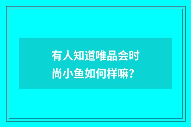 有人知道唯品会时尚小鱼如何样嘛?