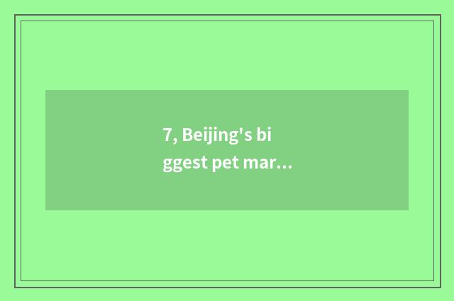 7, Beijing's biggest pet market?
