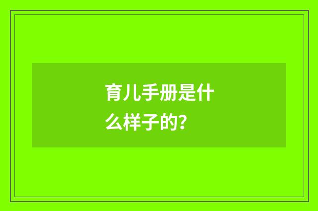 育儿手册是什么样子的？