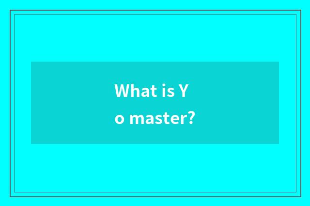 What is Yo master?