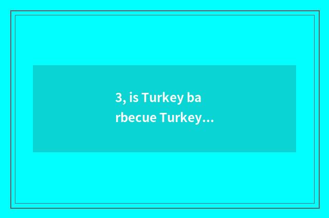 3, is Turkey barbecue Turkey special local product?