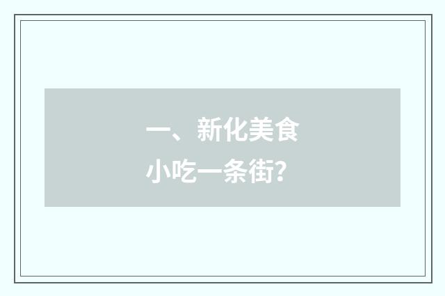 一、新化美食小吃一条街？