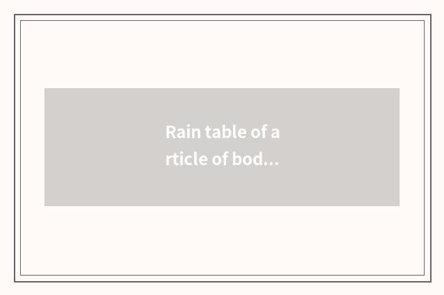 Rain table of article of body building is in the home?
