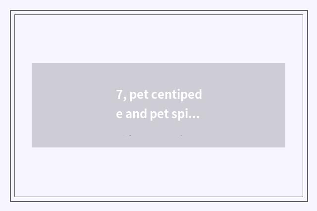 7, pet centipede and pet spider which good raise?