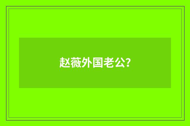 赵薇外国老公?