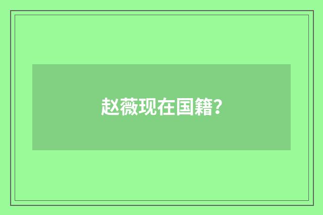 赵薇现在国籍？