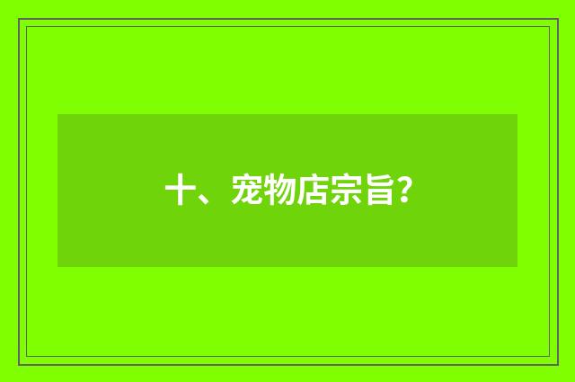 十、宠物店宗旨？