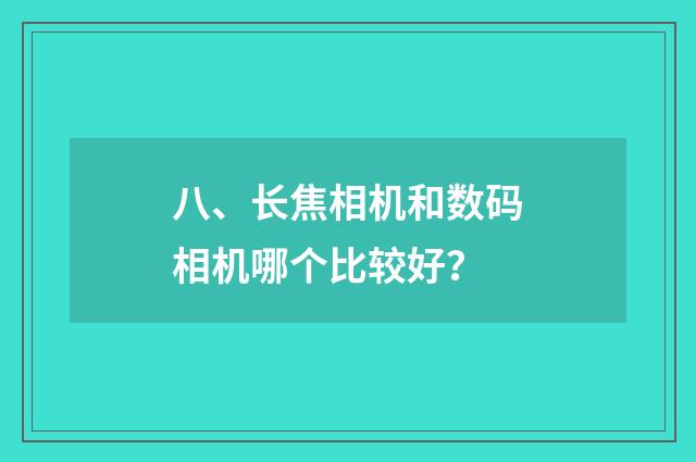 八、长焦相机和数码相机哪个比较好？